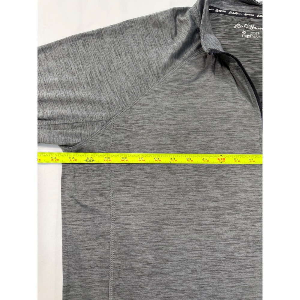 Eddie Bauer Motion FreeDry Mens XXL Gray Heathered Quarter Zip Pullover 1635693 - Picture 7 of 8